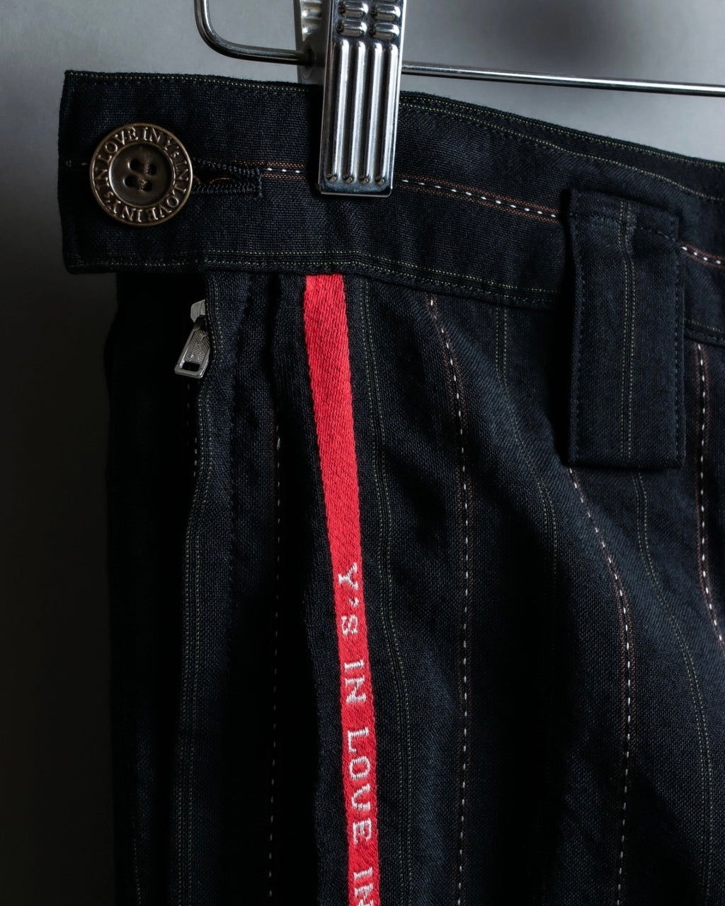 "Y's" Red Line Striped Wrap Pants Design Setup
