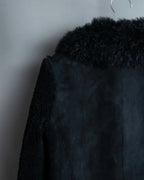 "BALENCIAGA" Opossum Fur Boa Leather Special Coat