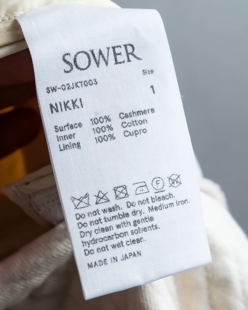 "SOWER" cashmere cotton double breasted tailored jacket