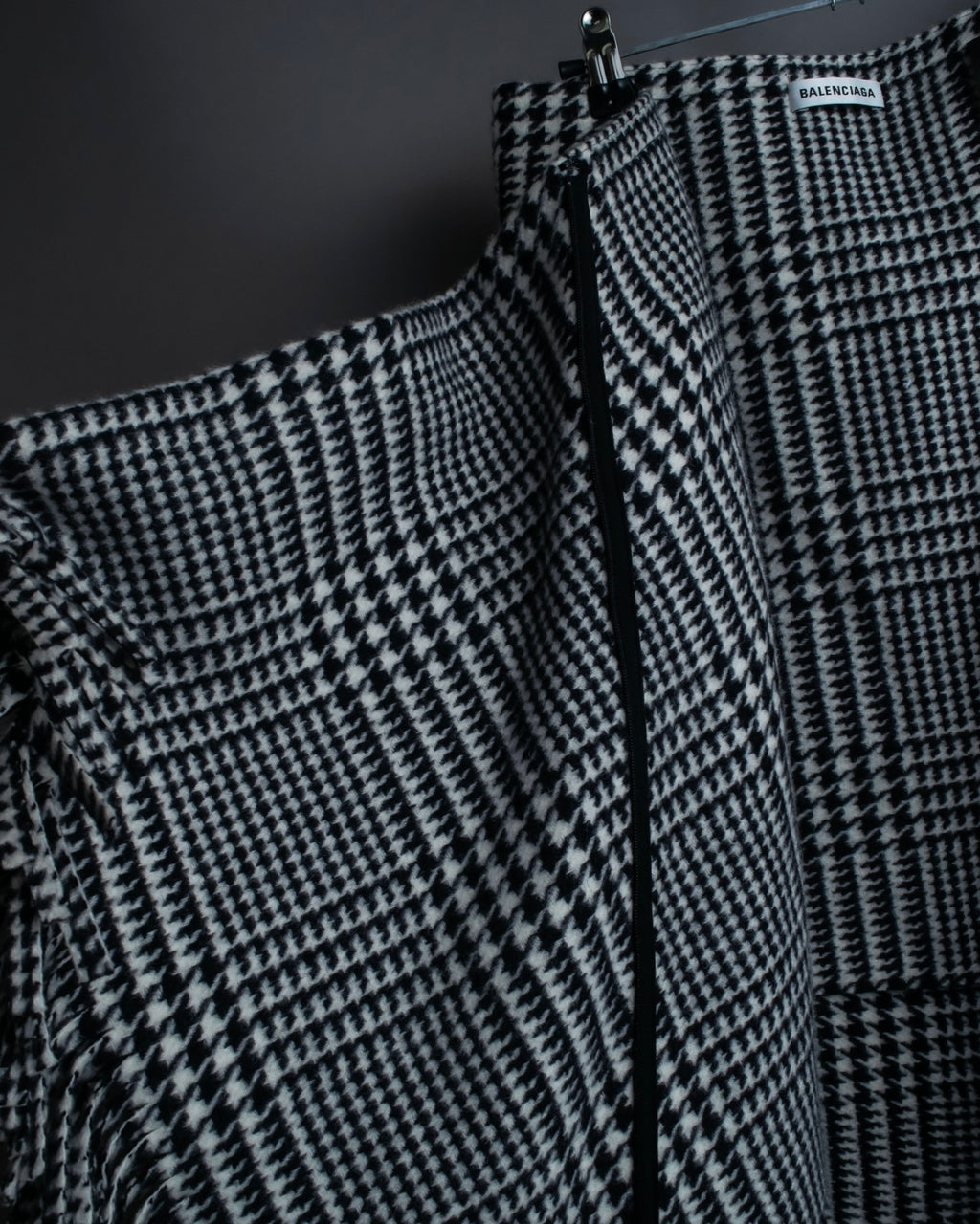 “BALENCIAGA  18AW” Virgin wool  plaid wrapped skirt