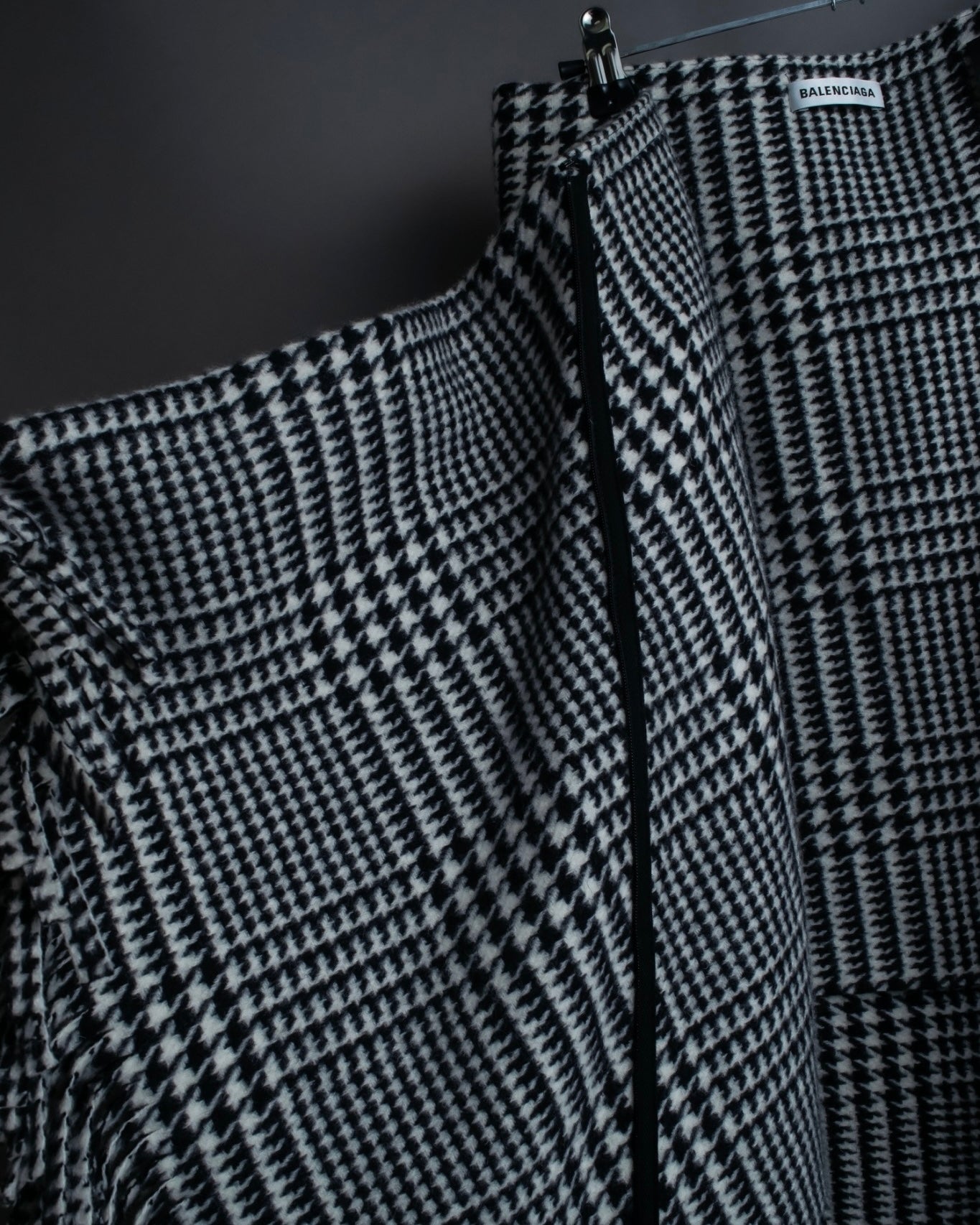 “BALENCIAGA  18AW” Virgin wool  plaid wrapped skirt