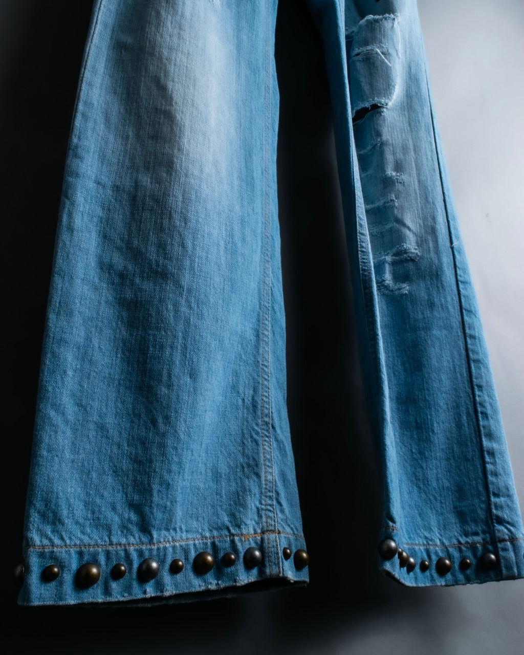 "DOLCE &amp; GABBANA" various studded distressed denim