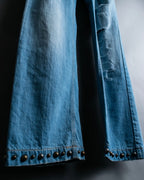 "DOLCE &amp; GABBANA" various studded distressed denim