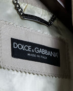 "Dolce & Gabbana" Leather mesh off-white blouson