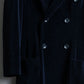 "Y's"Black navy velor double-breasted coat