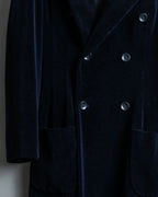 "Y's"Black navy velor double-breasted coat