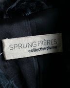 Lamb fur magnetic button hood coat