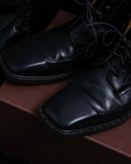 "Louis Vuitton" square toe leather lace-up boots