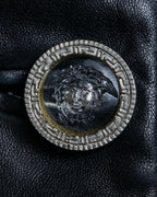 Versace Thick Silhouette Luxury Leather Coat