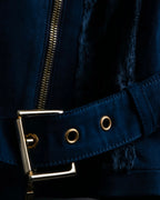 "BLUMARINE" fur combination riders jacket