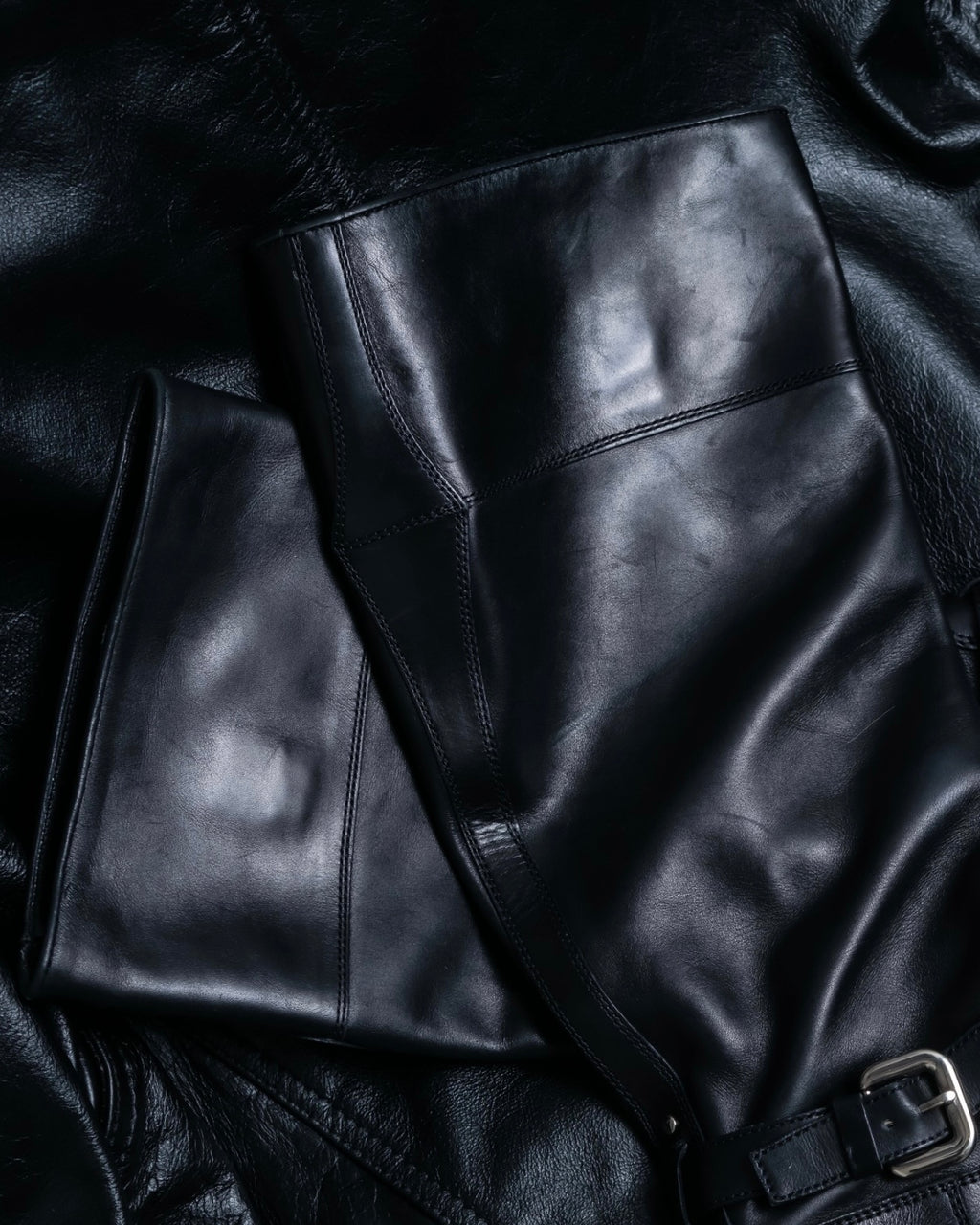 "PRADA" engineered leather boots