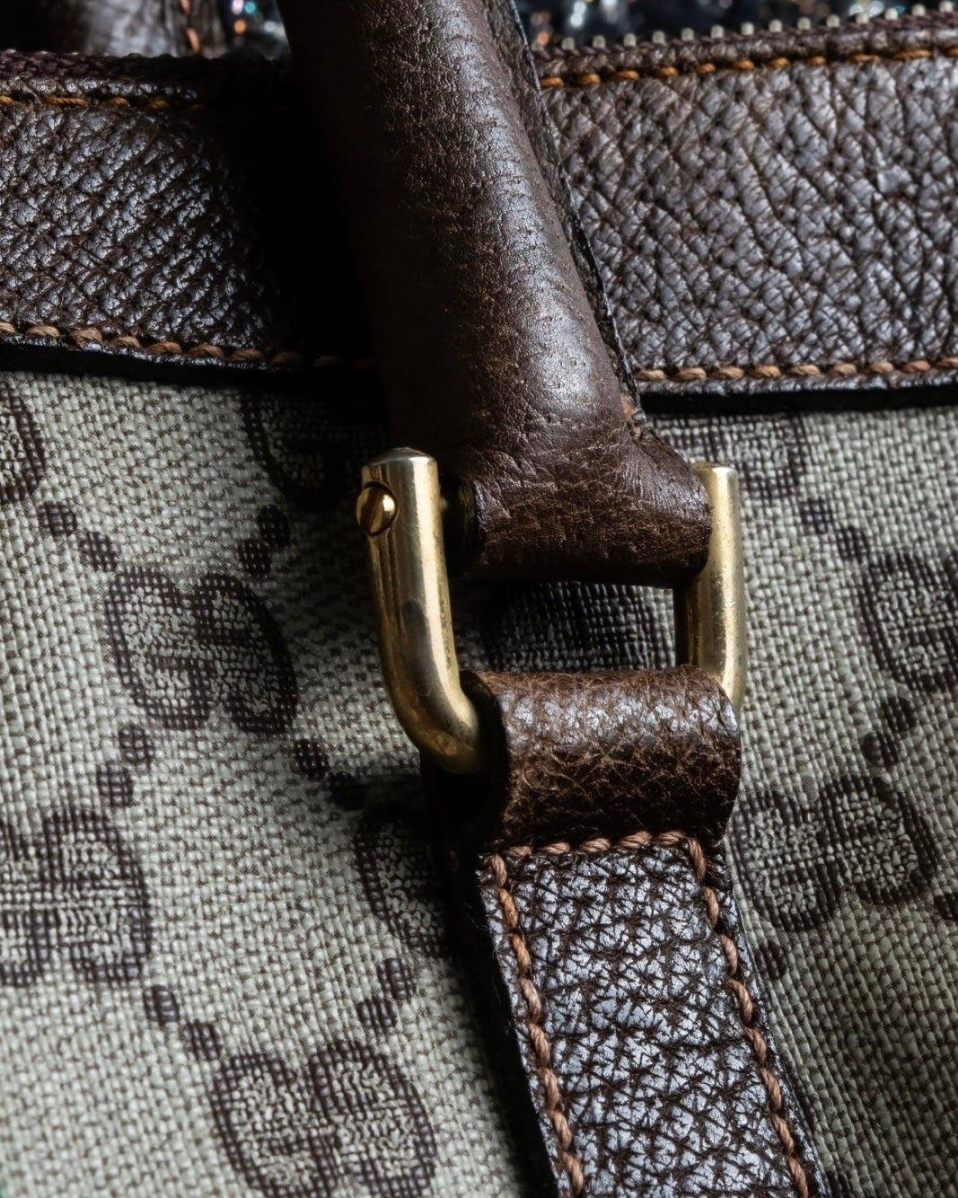 "OLD GUCCI" GG plus shelly line handbag