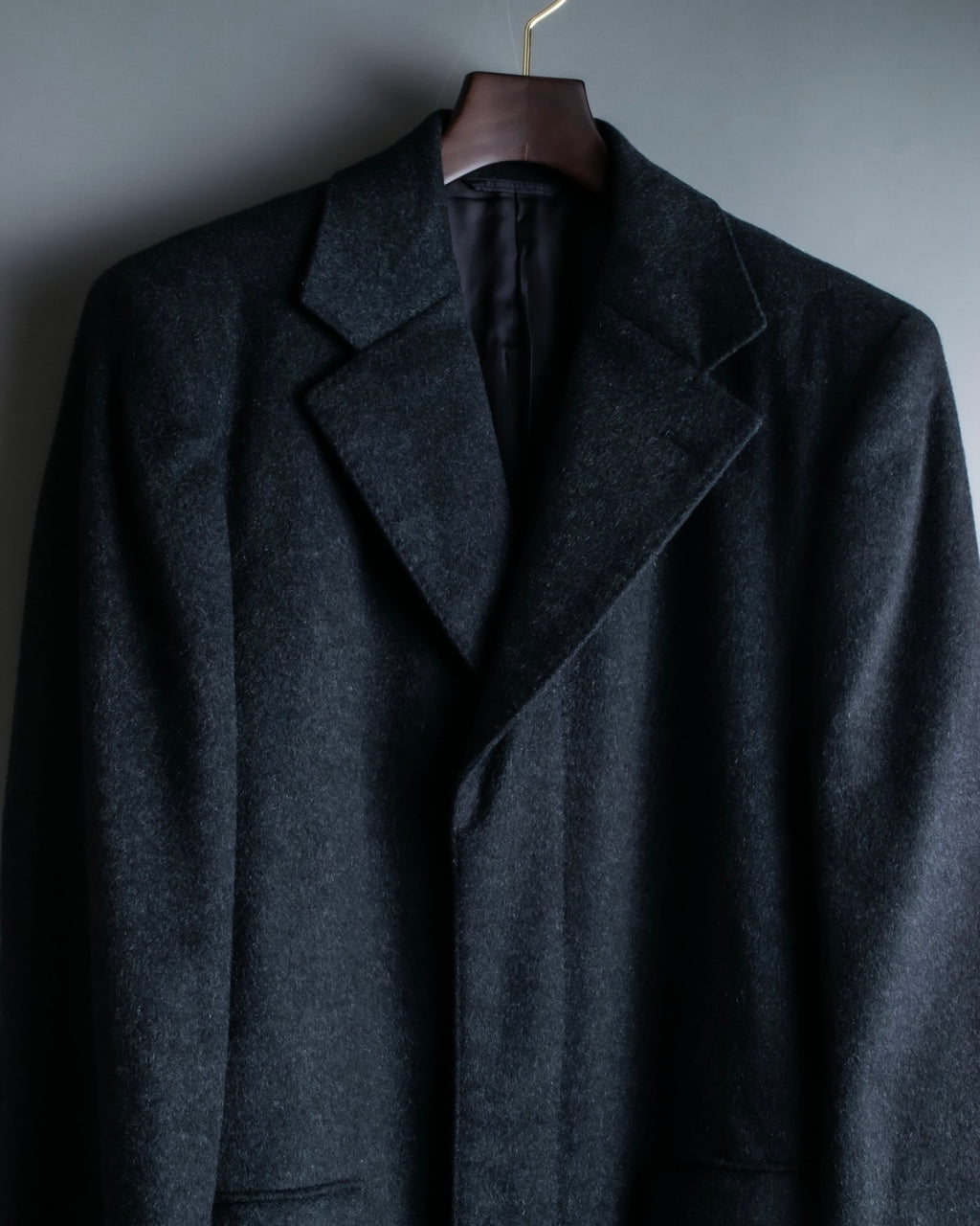 "VERSACE" fly-front double-breasted wool coat