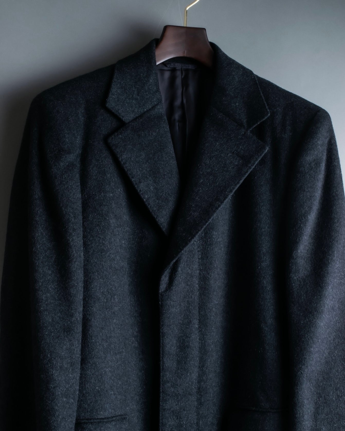 "VERSACE" fly-front double-breasted wool coat