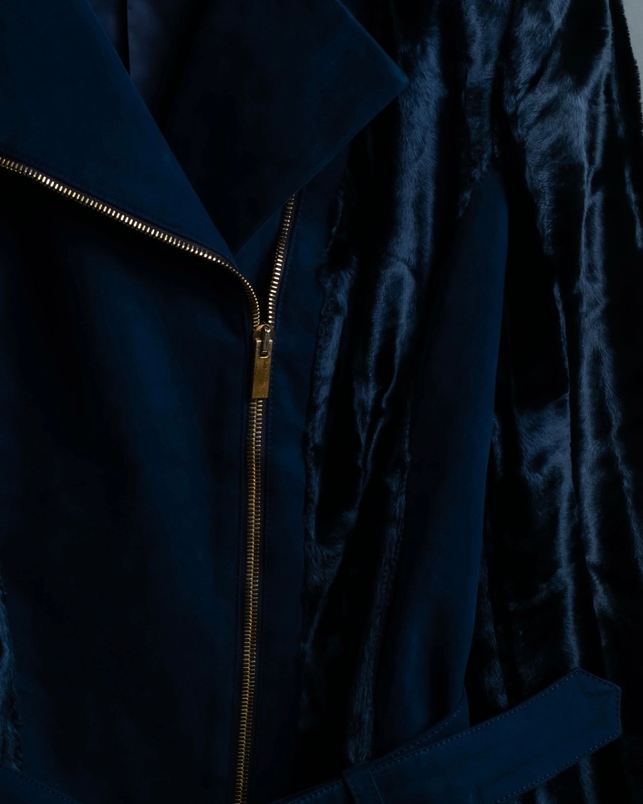 "BLUMARINE" fur combination riders jacket