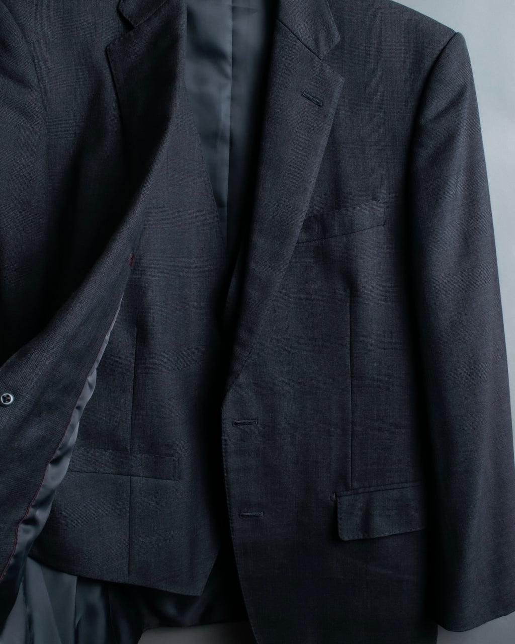 "KANSAI YAMAMOTO" Grey hidden check three-piece set up