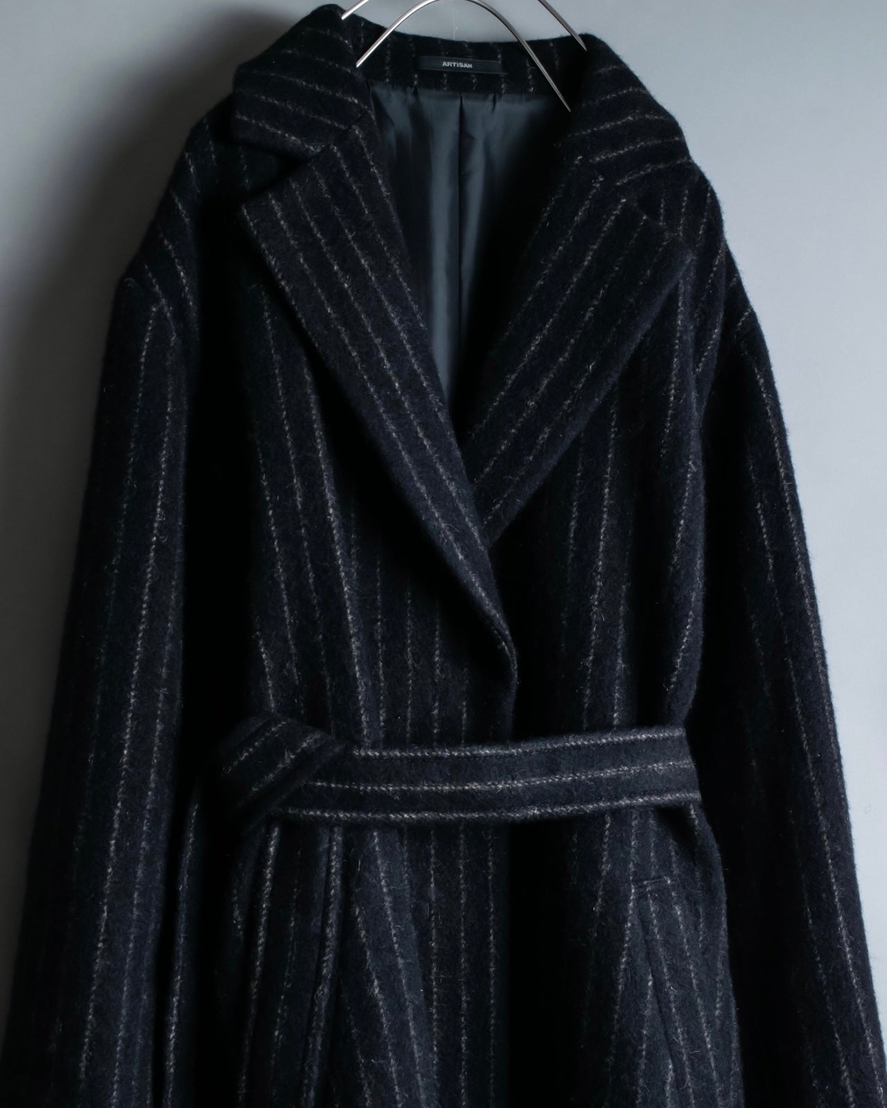 Vintage mohair wool striped gown coat