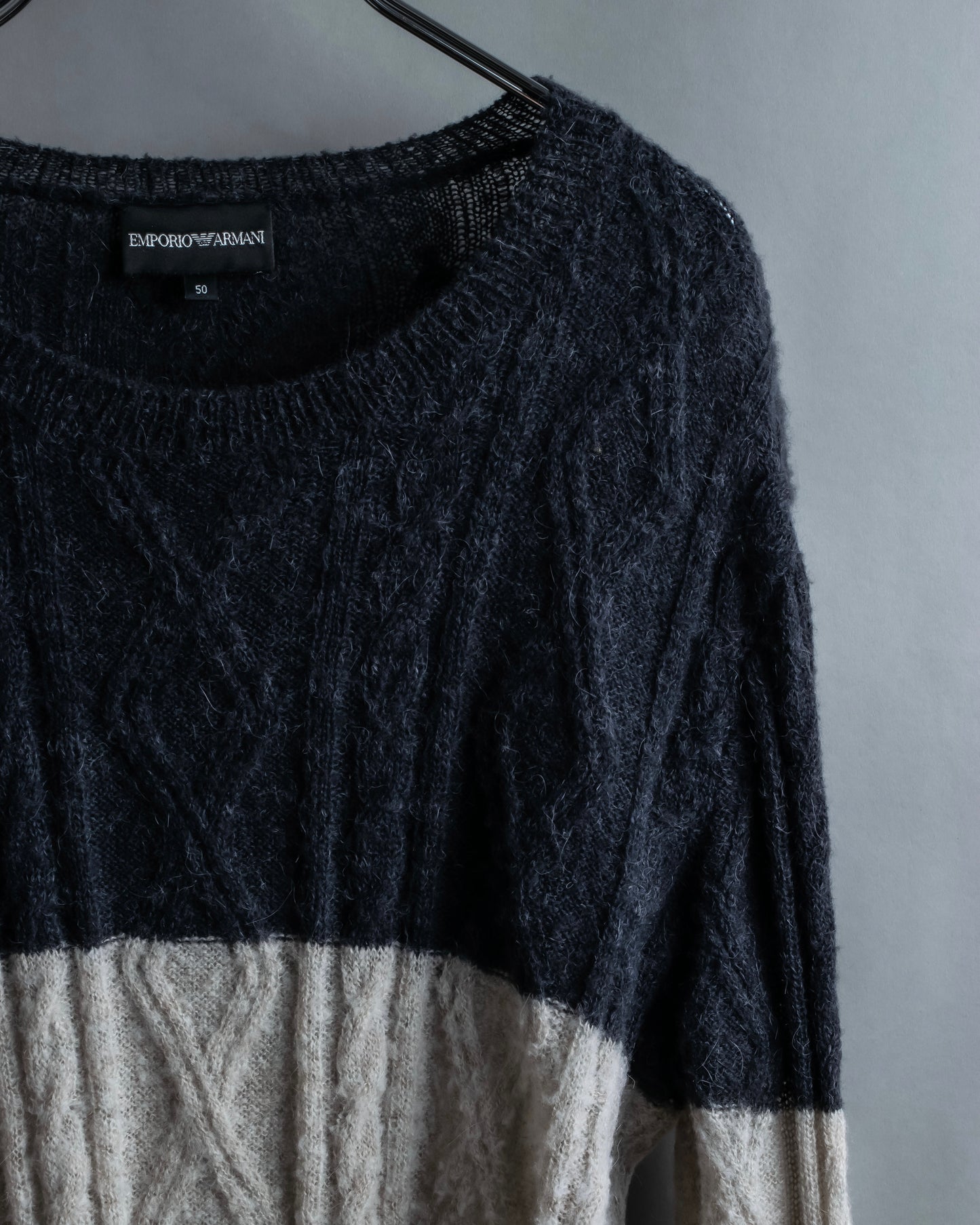 “Emporio Armani” oversized bicolor mohair knit
