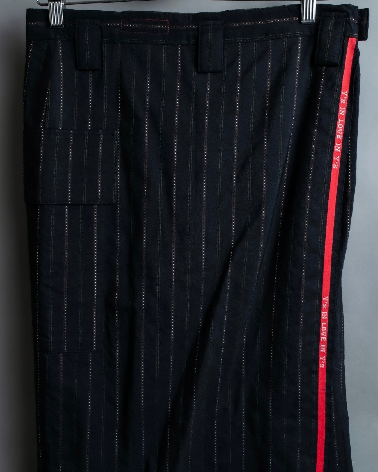 "Y's" Red Line Striped Wrap Pants Design Setup