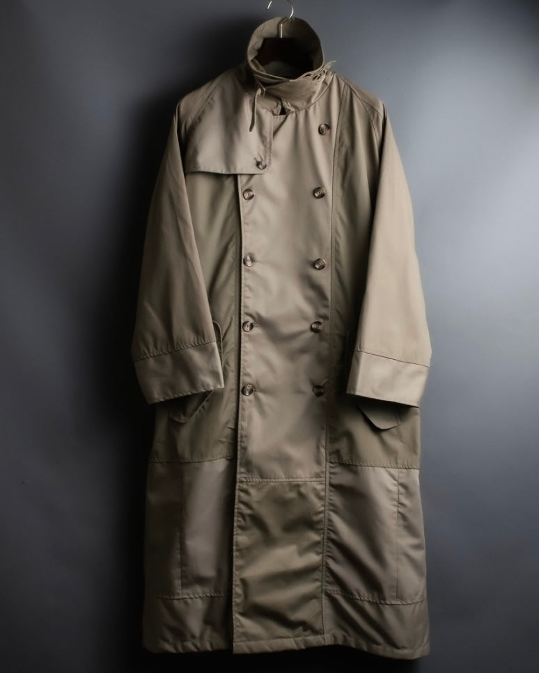 "SEEALL" patchwork designed maxi trench coat