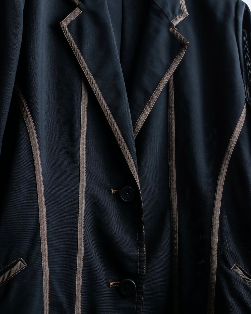 "ISSEY MIYAKE" Beautiful line sheer tailored jacket