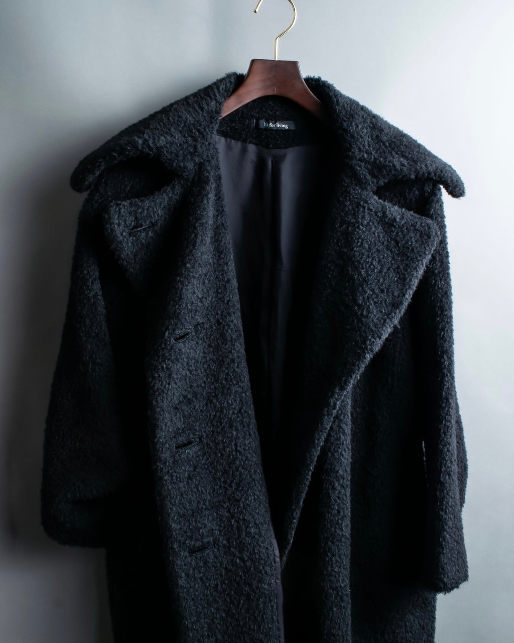 "Y's for living" Alpaca big collar airy coat