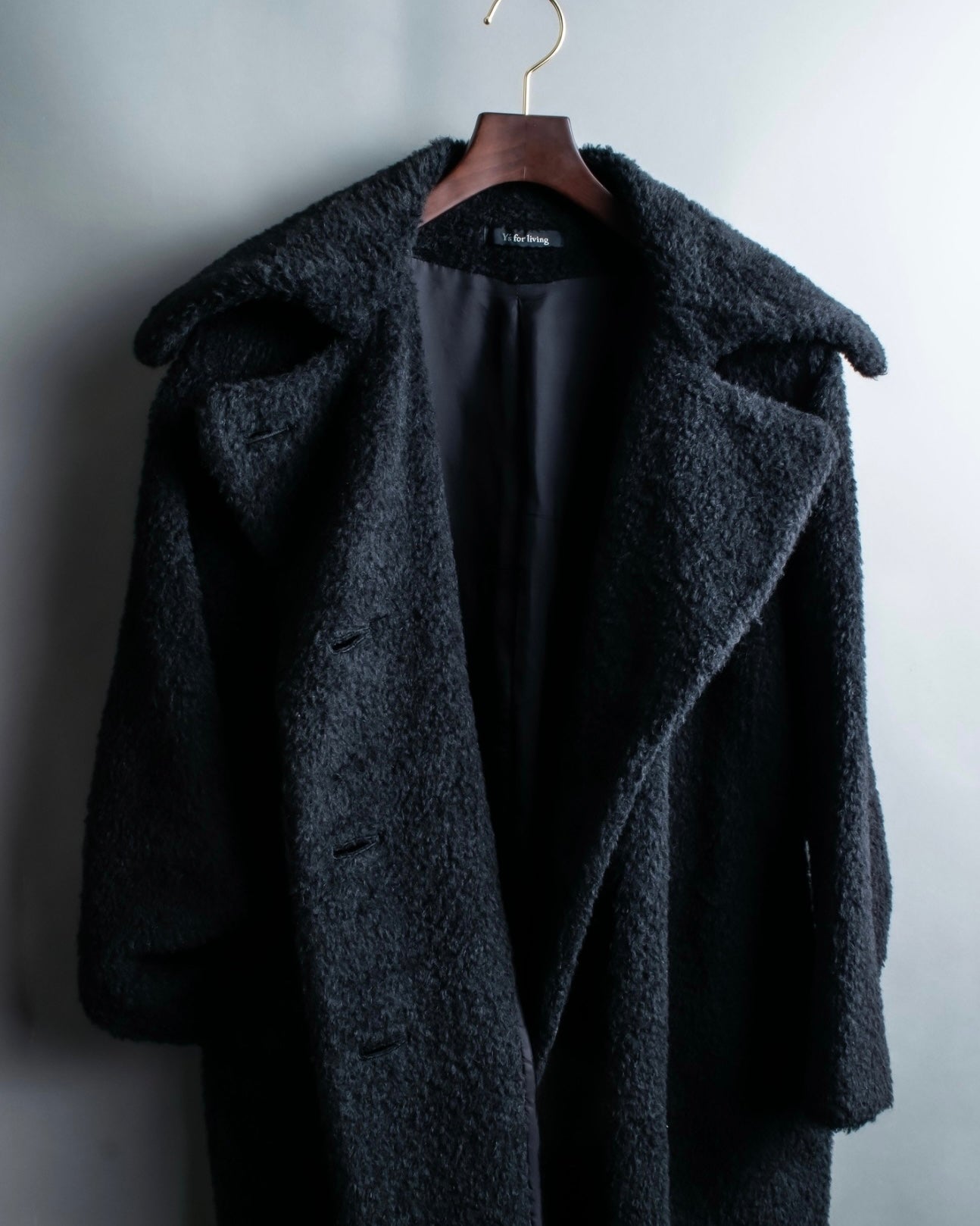 "Y's for living" Alpaca big collar airy coat