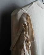 "MM6" Arm fringe design knit dress