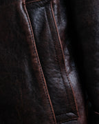 Vintage Thick Leather Red Trench Coat