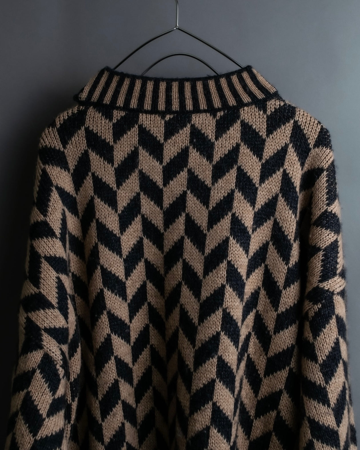 "GIORGIO ARMANI" Geometric pattern rib wool knit