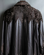 "Guy laroche" vintage real fur leather coat