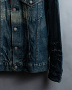 "Levi's Redloop" Aging process pencil stripe denim jacket