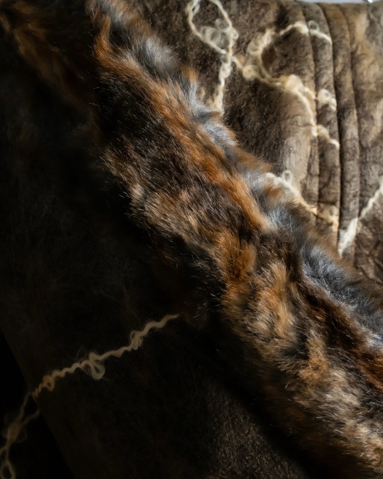 "NIEDIECK" Yarn sewn fur special hoodie jacket