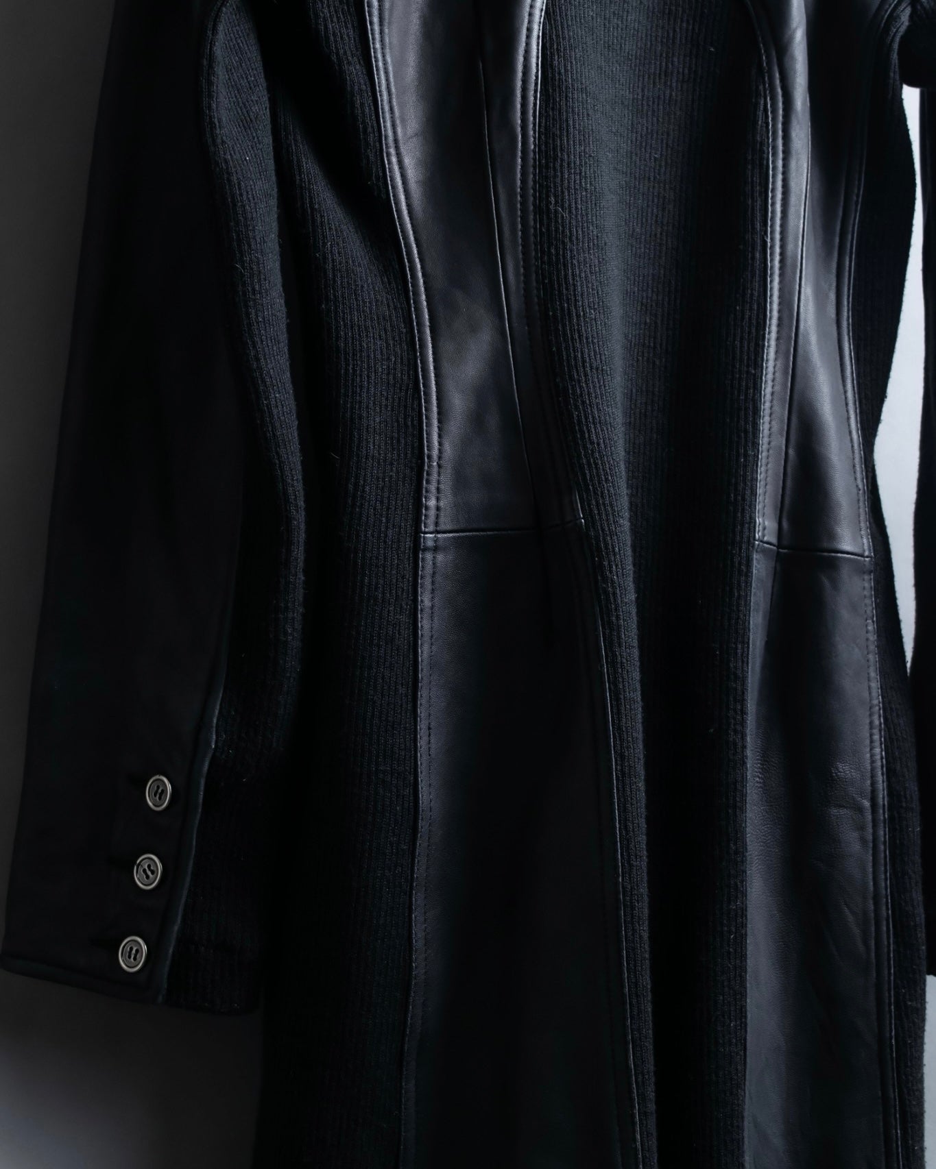 Vintage Leather x CORDUROY combination trench coat