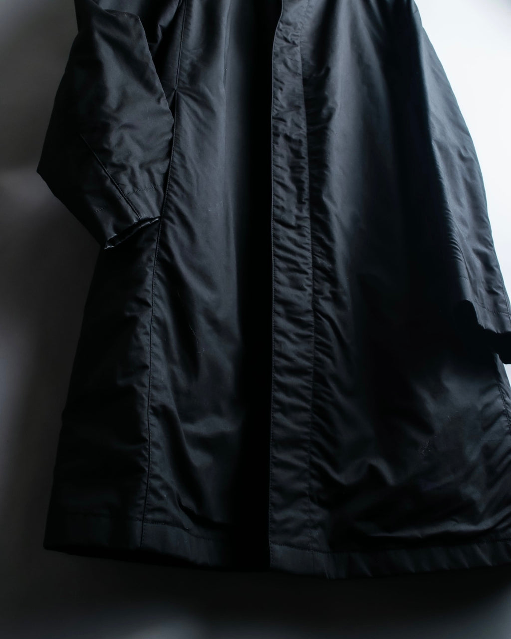 "GUCCI" Fly front knit layered double zip long coat