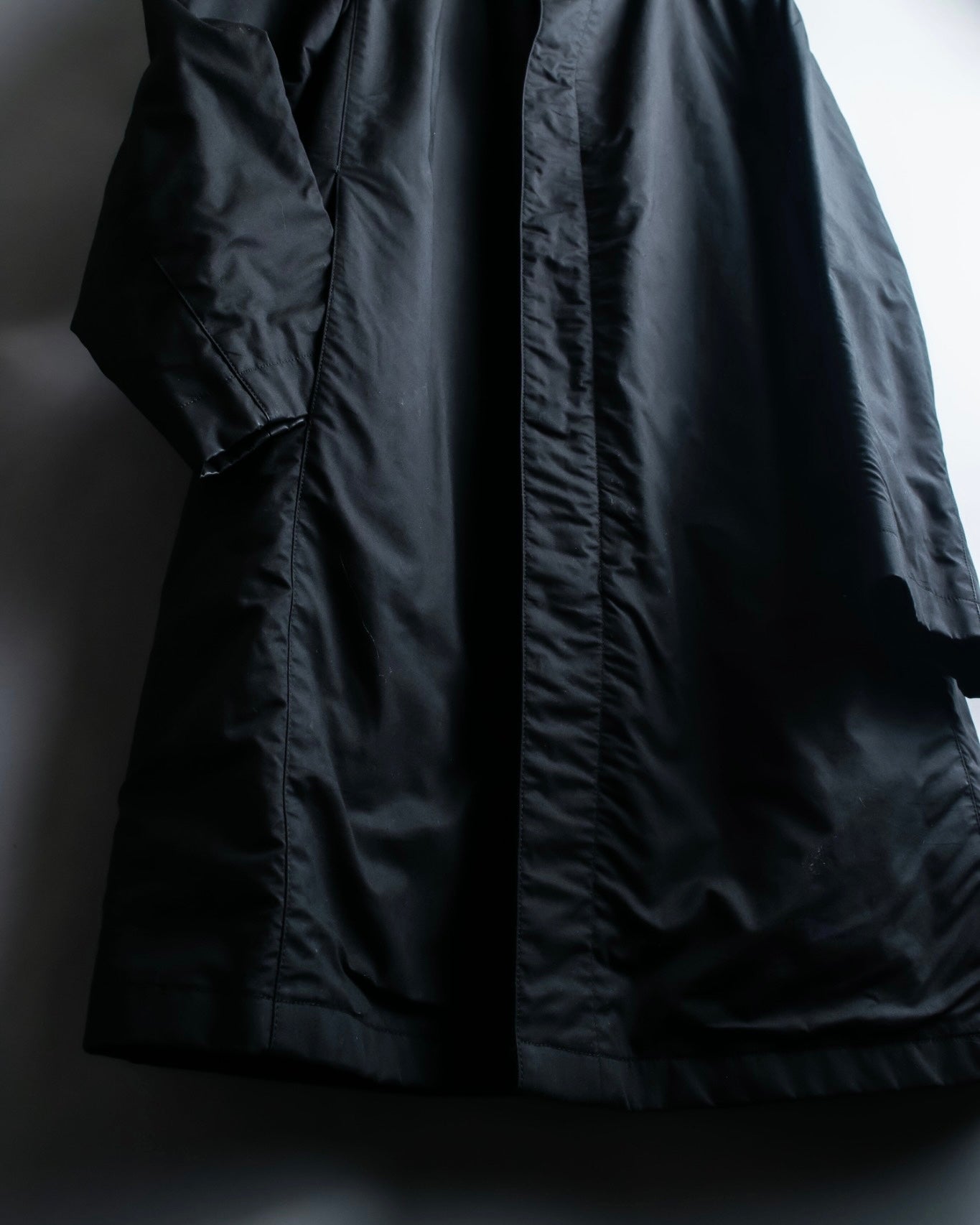 "GUCCI" Fly front knit layered double zip long coat