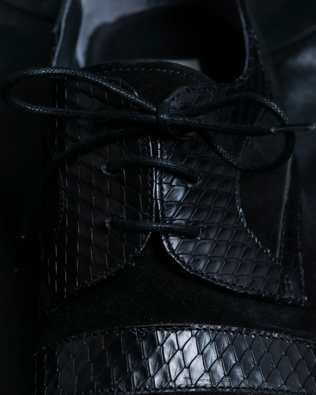 Python leather combination loafers