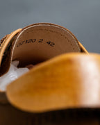 "PRADA" brown leather sports shoes