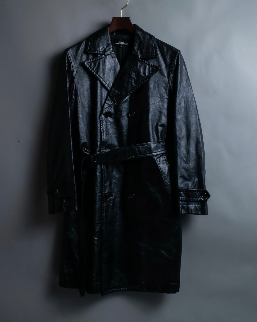 "tricot Comme des Garçons" Archive leather trench coat