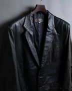 "Calvin Klein" Faded leather tailored jacket