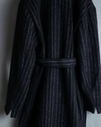 Vintage mohair wool striped gown coat