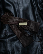 "PIUMELLI" Dead stock lace up long leather gloves