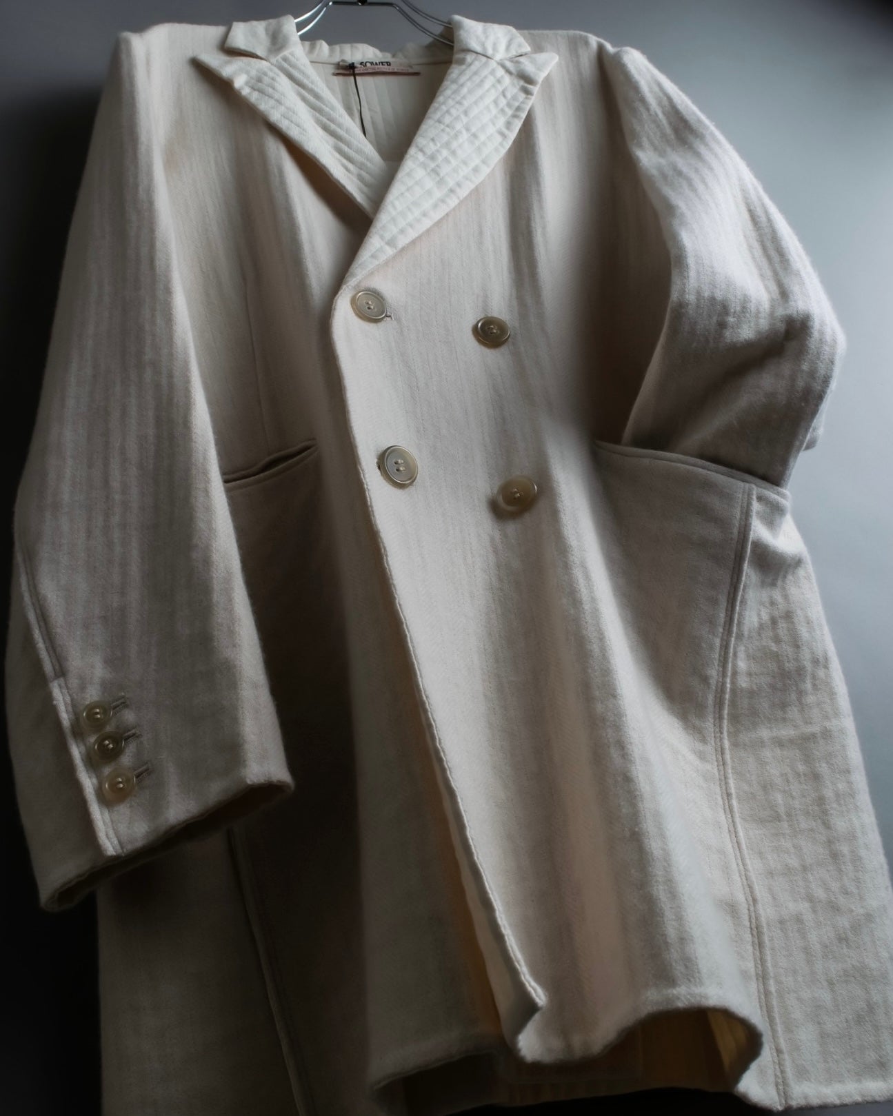 "SOWER" cashmere cotton double breasted tailored jacket