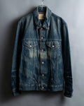 "Levi's Redloop" Aging process pencil stripe denim jacket