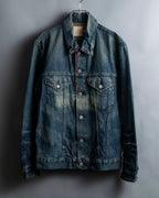 "Levi's Redloop" Aging process pencil stripe denim jacket