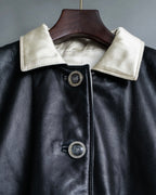 Versace Thick Silhouette Luxury Leather Coat