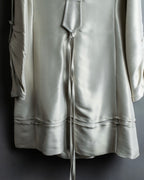 "Maurizio Pecoraro" gather sleeves glossy silver spring coat