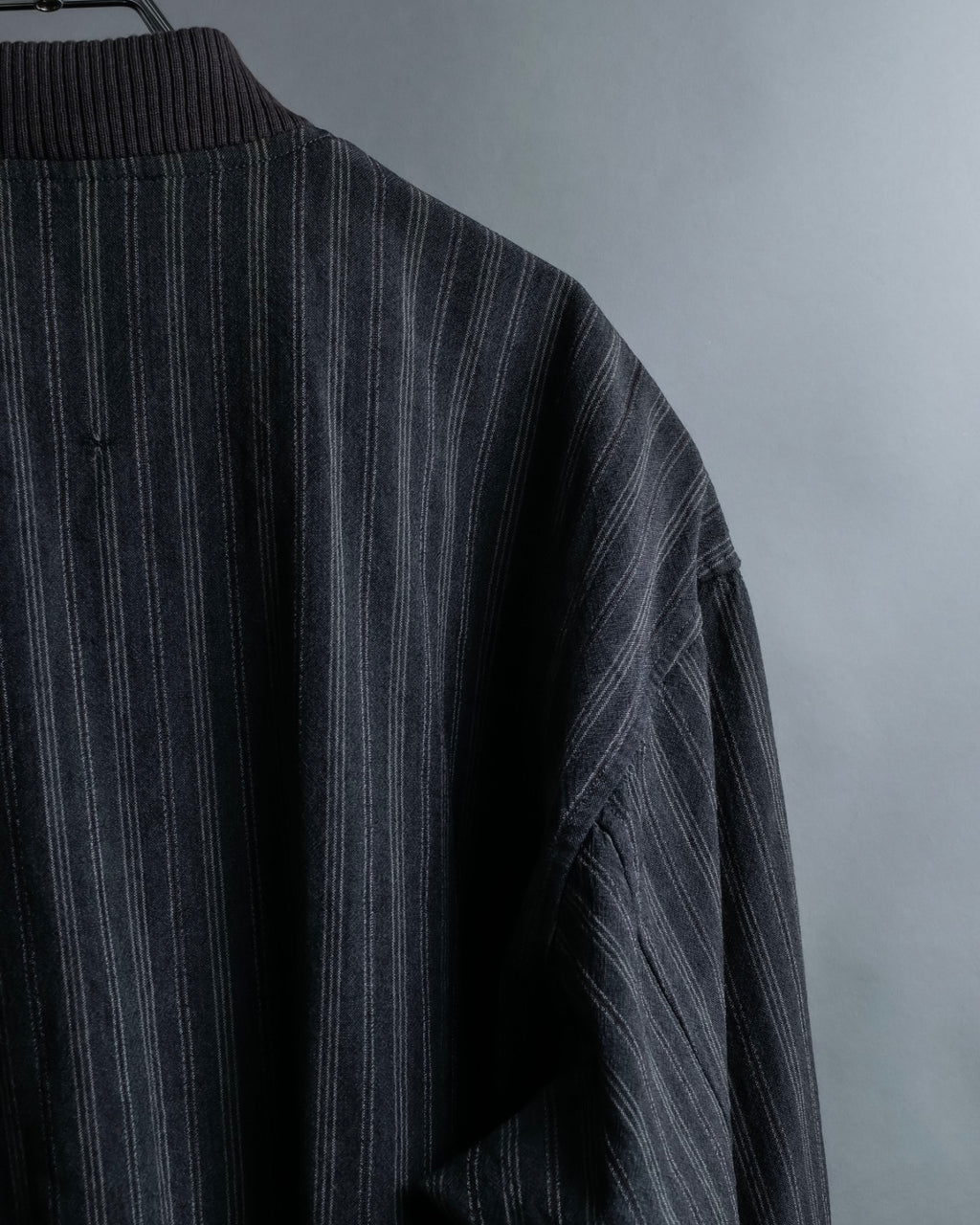 "Comme des Garcons Homme" distressed zip-up striped blouson