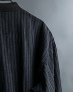 "Comme des Garcons Homme" distressed zip-up striped blouson