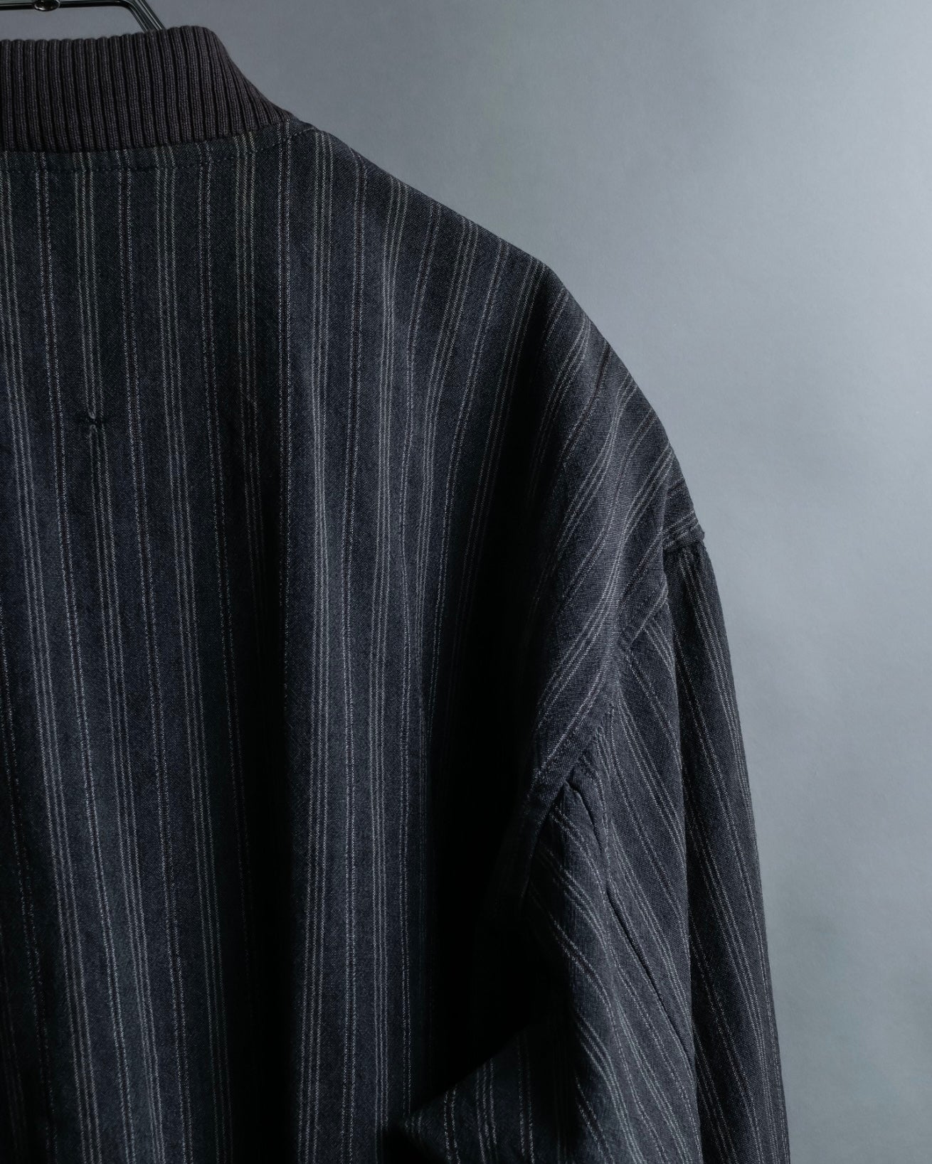 "Comme des Garcons Homme" distressed zip-up striped blouson